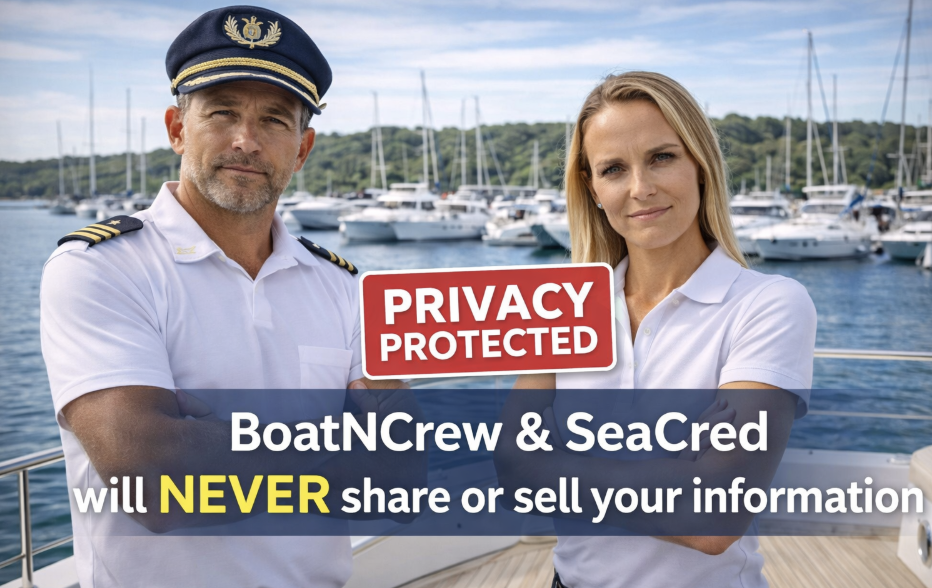 Your Privacy Comes First: BoatNCrew & SeaCred Will NEVER Share or Sell Your Information